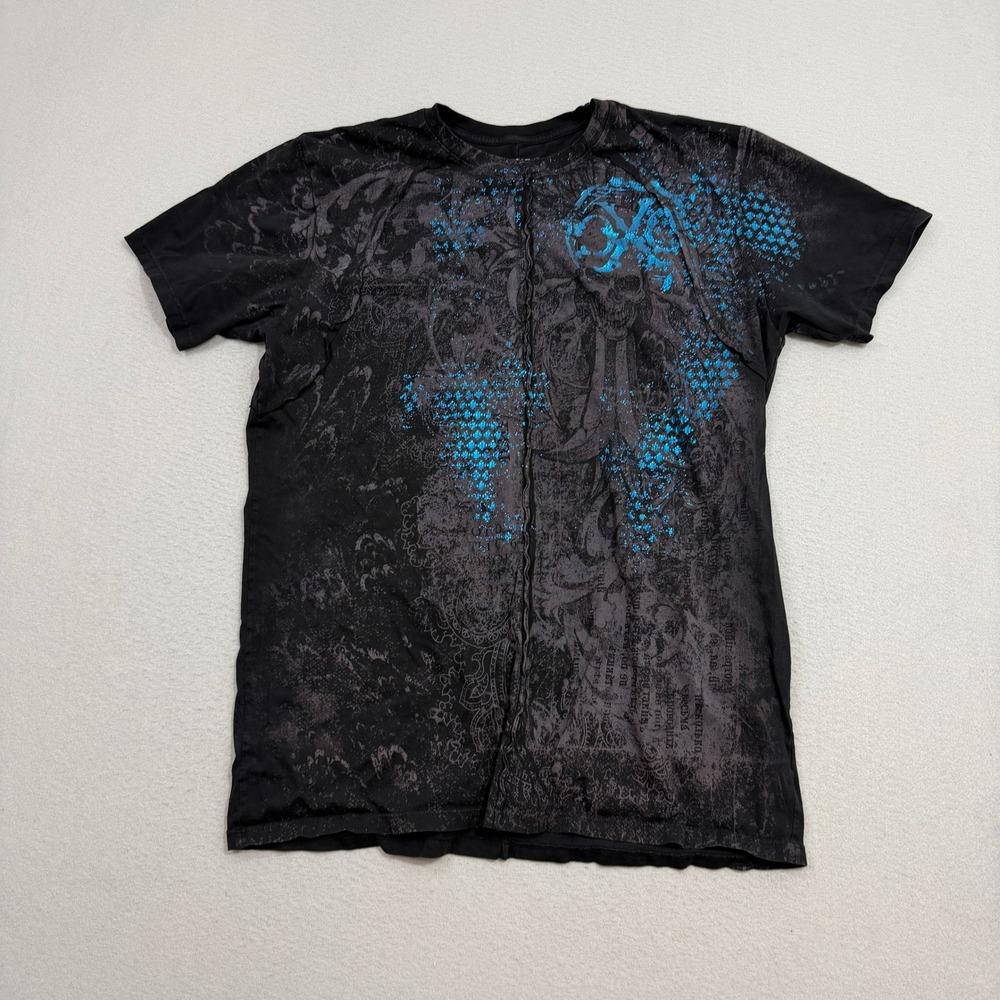 Vintage Xtreme Couture Shirt 2XL Black Skulls MMA Affliction Grunge Goth y2k